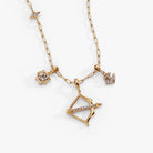 Gold Sagittarius Zodiac Charm Cluster Necklace by ALEX AND ANI featuring stainless steel and zodiac-themed charms.