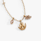 Gold Virgo Zodiac Charm Cluster Necklace by ALEX AND ANI, featuring stainless steel chain with zodiac-themed charms.