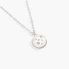 Sterling silver Gemini Zodiac necklace by ALEX AND ANI featuring a detailed Gemini symbol pendant.
