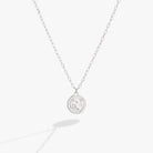 Sterling silver Libra zodiac necklace by ALEX AND ANI featuring a detailed Libra symbol pendant on a delicate chain.
