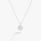 Sterling silver Virgo zodiac necklace by ALEX AND ANI featuring a pendant with Virgo symbol and celestial design.
