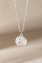 Sterling silver Virgo Zodiac necklace by ALEX AND ANI featuring a detailed Virgo pendant on a delicate chain.