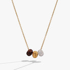Tri-tone Coffee Bean pendant necklace with engraved 'Happiness, Wealth, Health' by ALEX AND ANI, featuring detailed design.