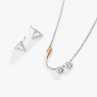 Sterling silver Harry Potter glasses and Deathly Hallows necklace and earrings set by ALEX AND ANI, featuring two-tone design.