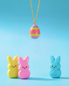 ALEX AND ANI PEEPS Easter Egg Pendant Necklace with two-tone design, featuring a colorful PEEPS candy egg charm on a delicate chain.