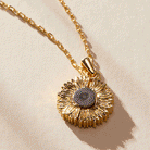 Two-tone Sunflower 'Choose Happiness' mantra necklace by ALEX AND ANI featuring a sunflower charm and inspirational design.
