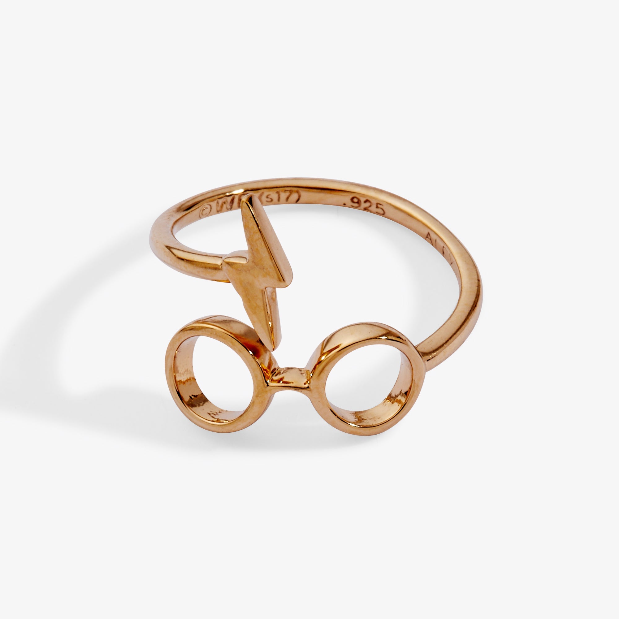 ALEX AND ANI Harry Potter-themed ring set featuring gold-over-sterling silver glasses and scar design wrap jewelry.