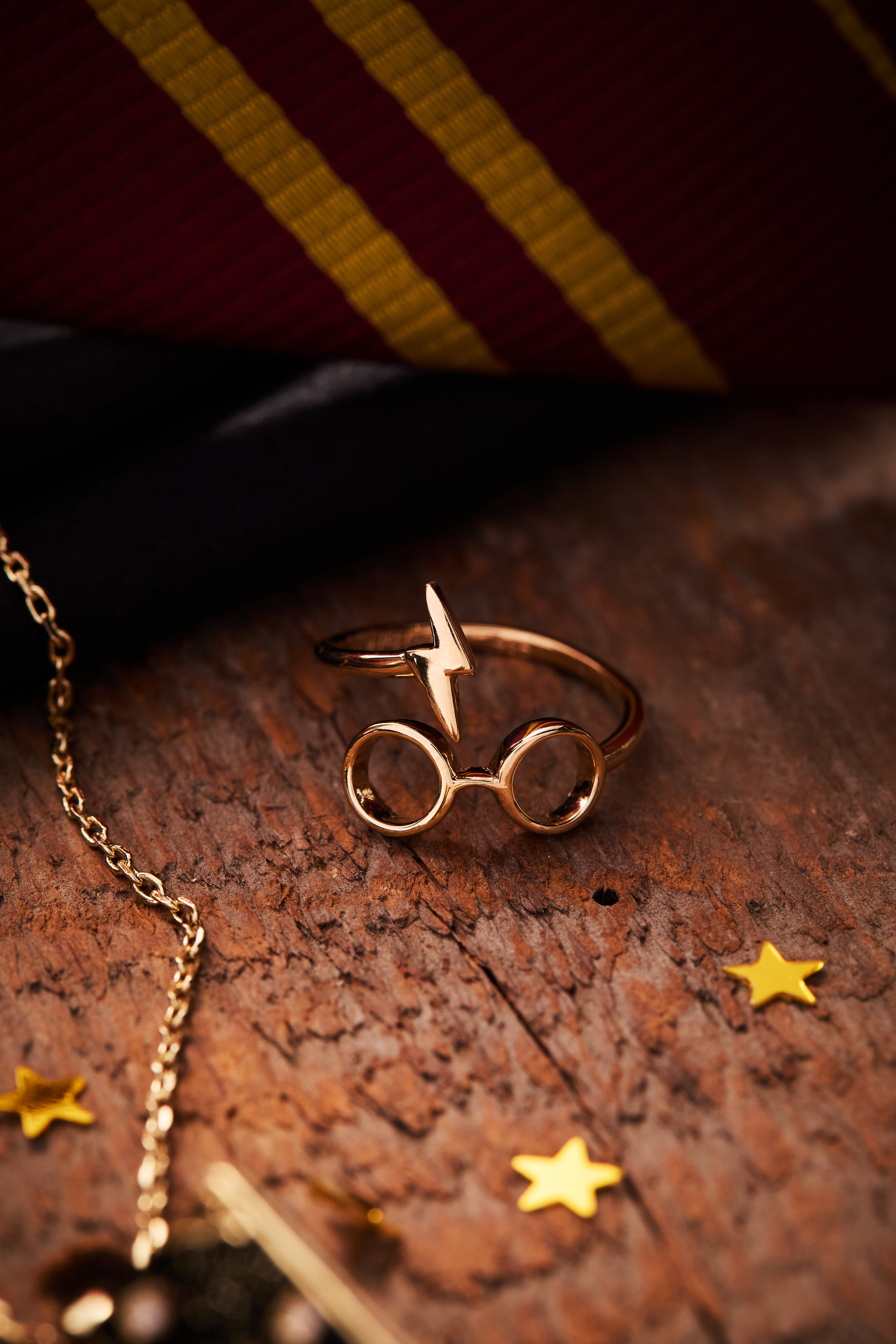 ALEX AND ANI Harry Potter™ glasses and scar ring wrap in 14k gold over sterling silver, featuring iconic Harry Potter details.