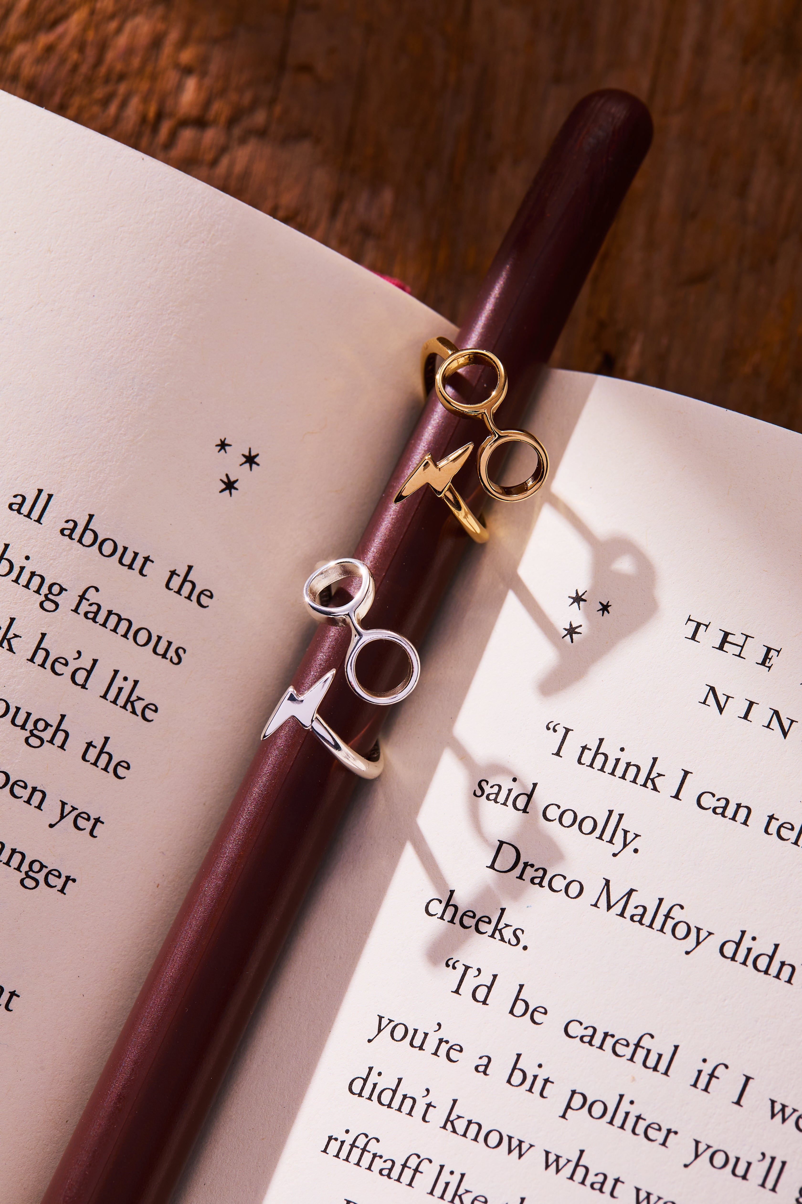 Harry Potter™ glasses and scar ring wrap by ALEX AND ANI, 14K gold-over-sterling silver Harry Potter-themed ring accessory