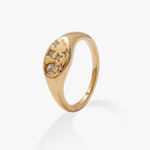 Gold Sagittarius Zodiac Ring by ALEX AND ANI featuring a stainless steel band and celestial design.