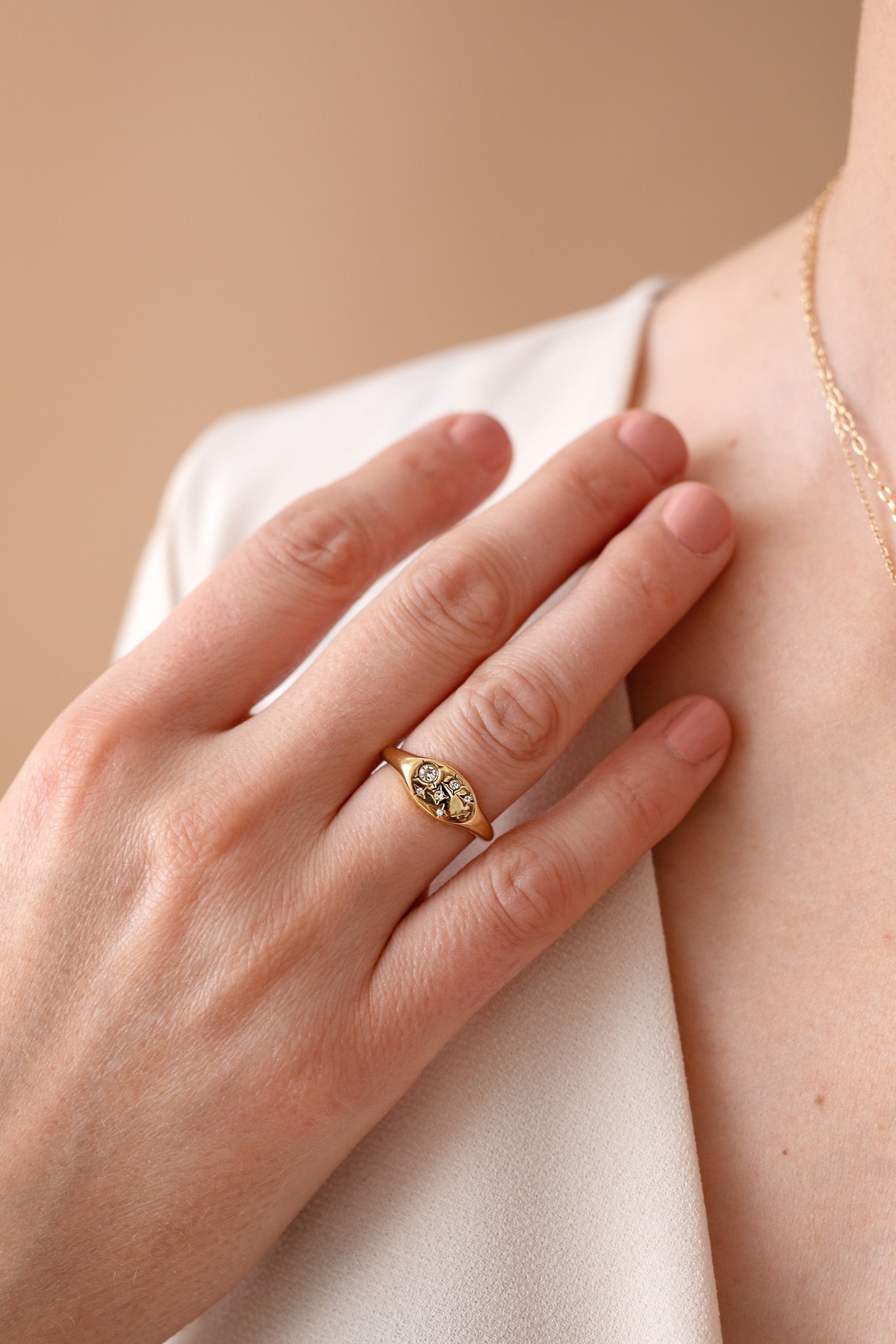 Gold stainless steel Sagittarius Zodiac Ring by ALEX AND ANI featuring a detailed zodiac symbol design.