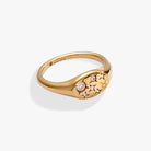 Gold Taurus Zodiac Ring by ALEX AND ANI featuring stainless steel design and zodiac symbol engraving.