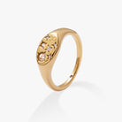 Gold Taurus Zodiac Ring by ALEX AND ANI featuring a stainless steel band with zodiac symbol engraving.