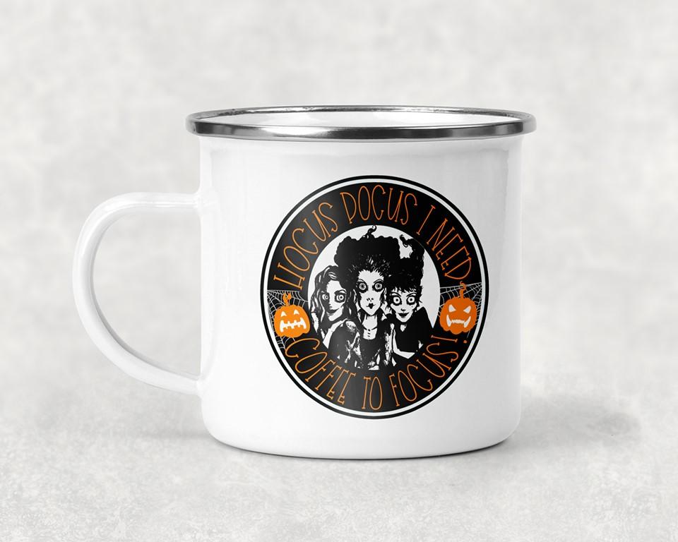 Anchor Grace Boutique I Need Coffee to Focus mug with black lettering on white ceramic coffee mug.