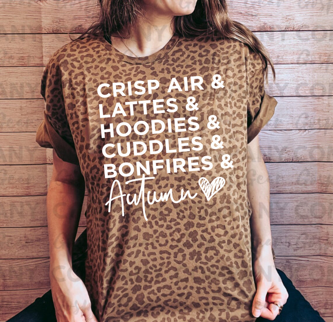 White autumn graphic tee by Anchored Grace Boutique featuring fall-inspired designs on soft cotton fabric.