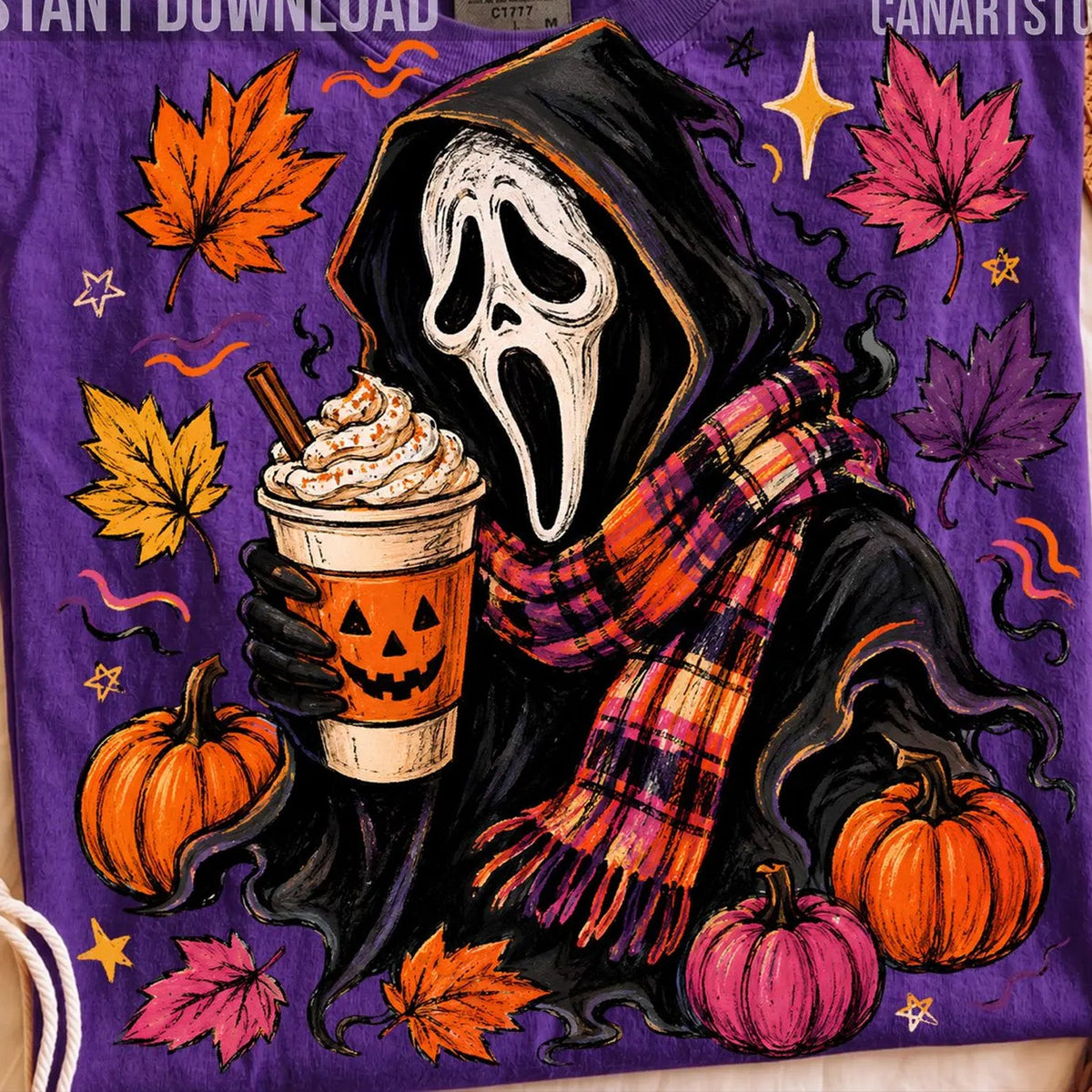 White Fall Scream graphic tee from Anchored Grace Boutique featuring a spooky fall design on soft cotton fabric.