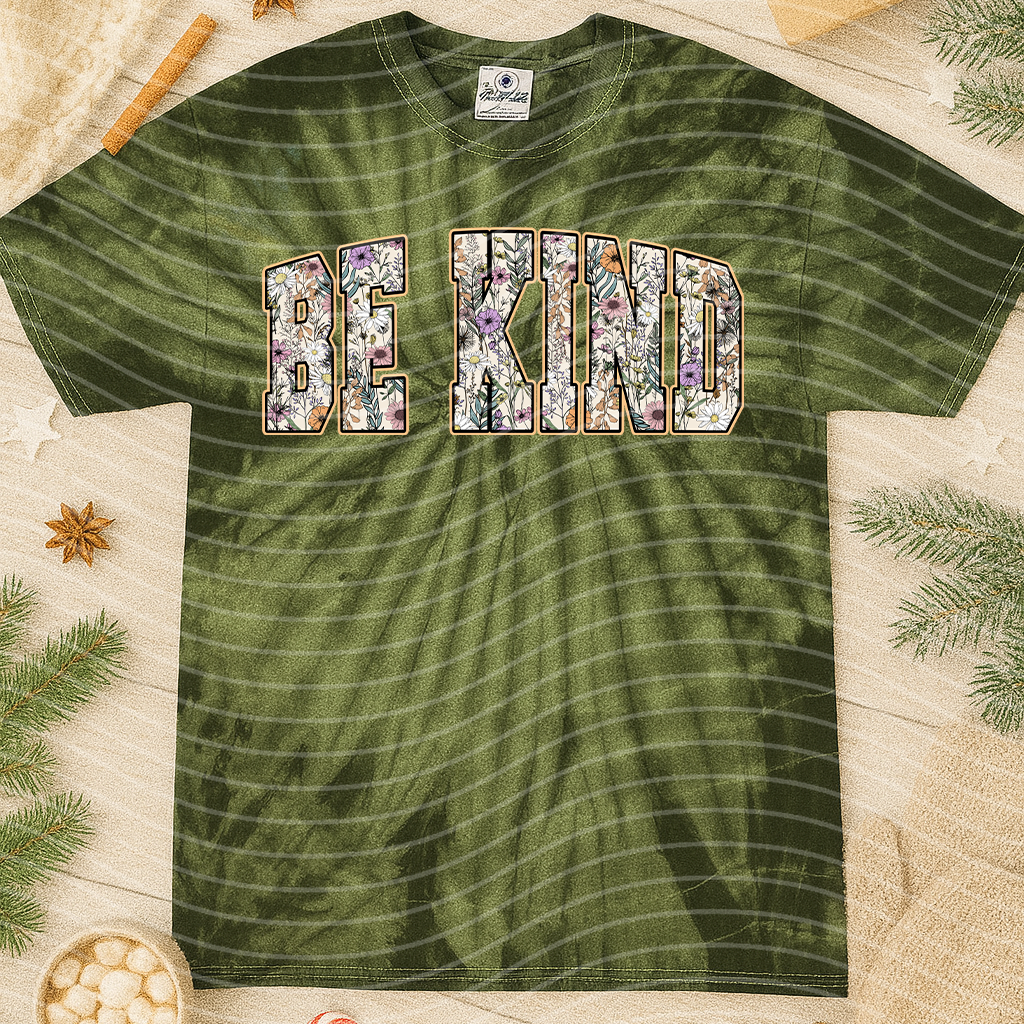 Be Kind graphic tee by Anchored Grace Boutique, featuring a comfortable casual shirt with motivational text and stylish design.
