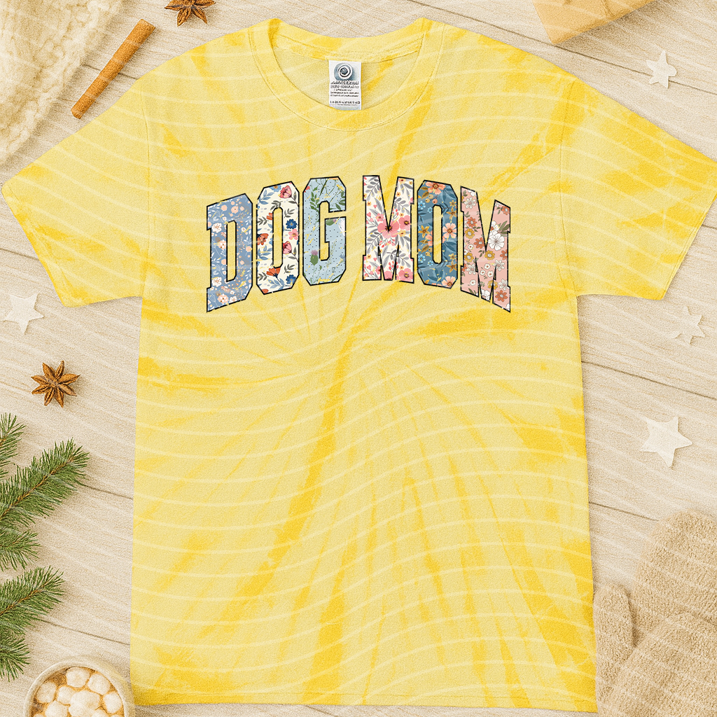 Dog Mom graphic tee by Anchored Grace Boutique featuring a stylish design, perfect for dog lovers and casual wear.