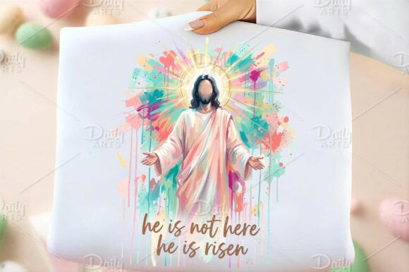Christian graphic tee featuring "He is Not Here He is Risen" design by Anchored Grace Boutique, casual men's or women's T-shirt.