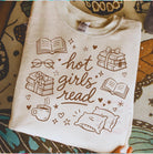 Hot Girls Read graphic tee by Anchored Grace Boutique featuring a stylish design on a casual cotton t-shirt.