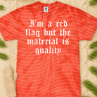 Red flag graphic tee from Anchored Grace Boutique featuring bold red flag design on a casual cotton t-shirt.