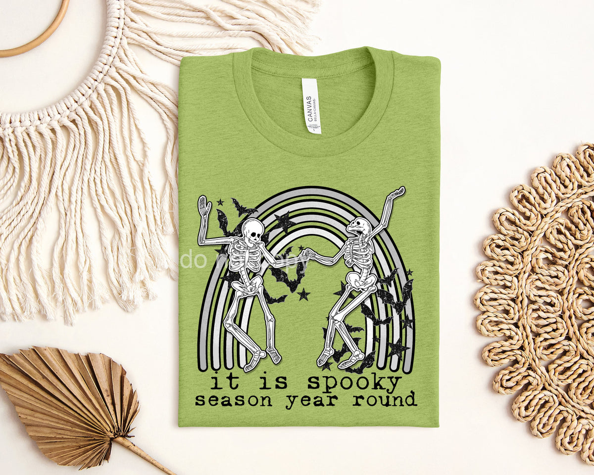 Anchored Grace Boutique Spooky Season Year Round graphic tee featuring Halloween-themed spooky design on a casual cotton tee.