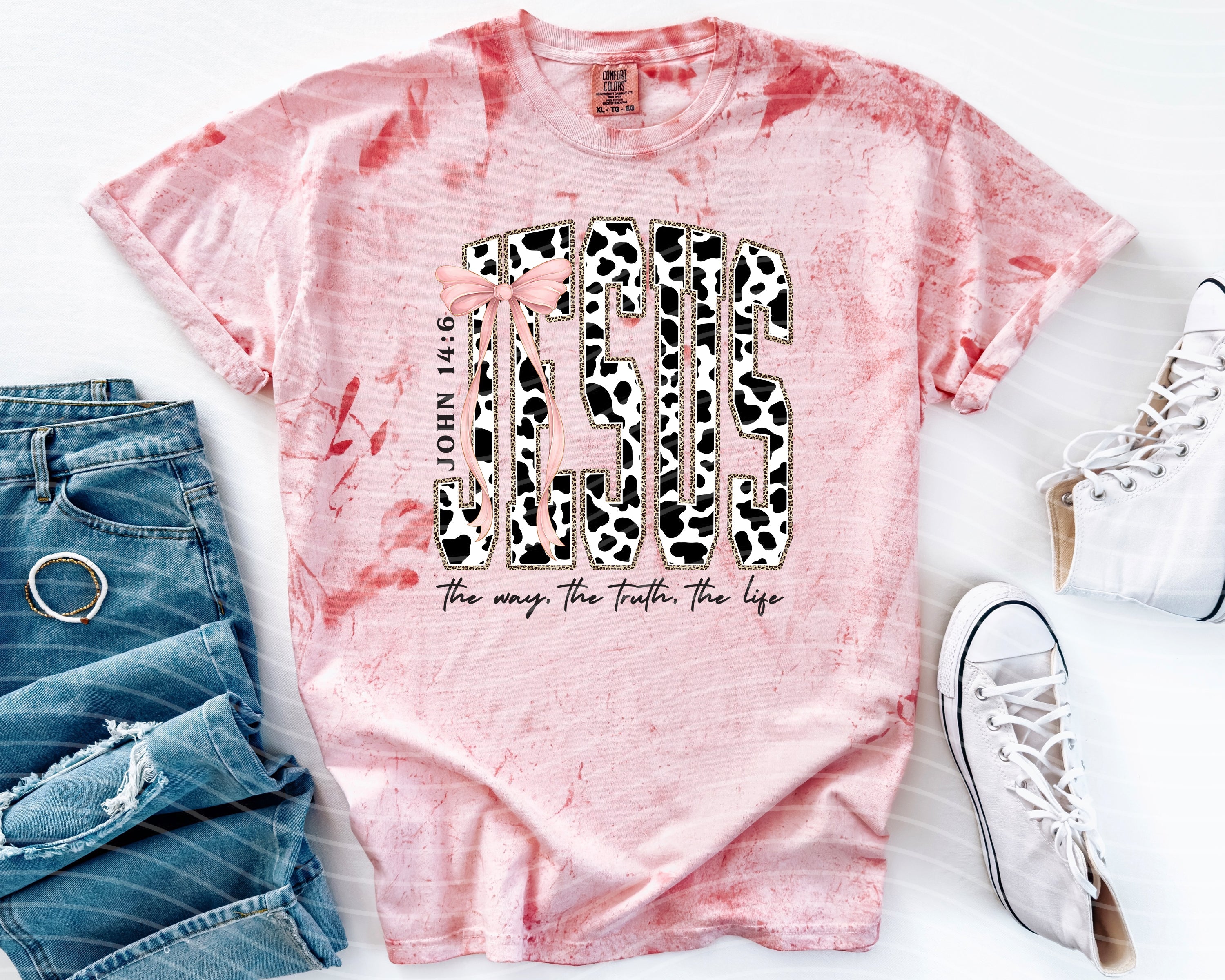 Jesus Coquette graphic tee by Anchored Grace Boutique, featuring a stylish design on a comfortable casual t-shirt.