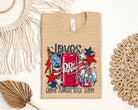 Loves Pepper and America Too graphic tee by Anchored Grace Boutique showing bold text design on soft cotton shirt.