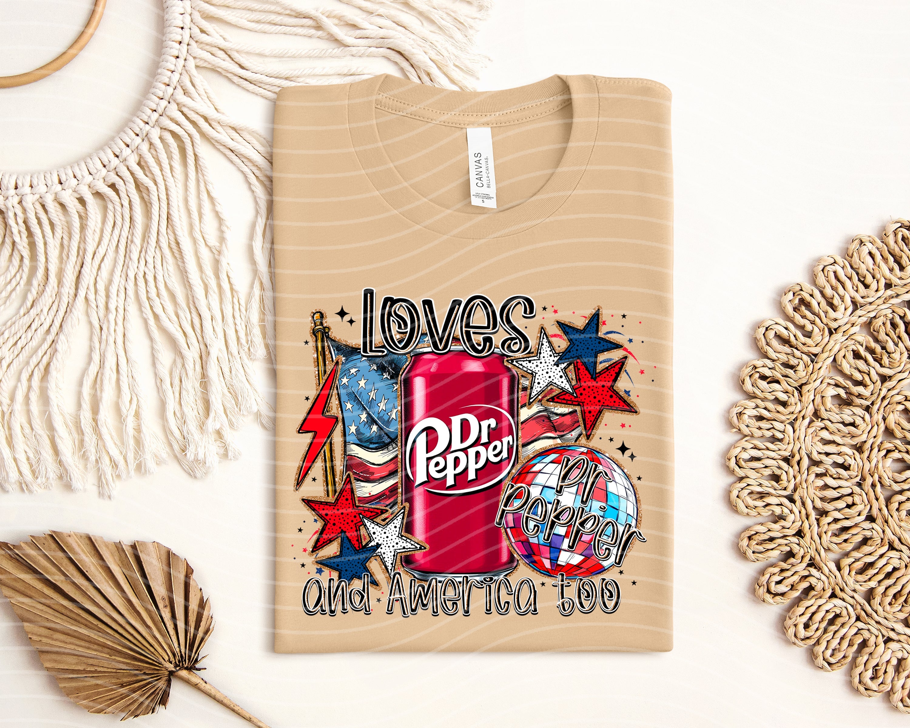 Loves Pepper and America Too graphic tee by Anchored Grace Boutique showing bold text design on soft cotton shirt.