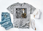 Mentally Checked Out graphic tee by Anchored Grace Boutique, features a casual black t-shirt with playful text design.
