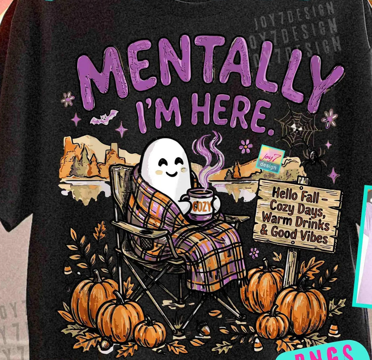 Fall ghost graphic tee by Anchored Grace Boutique featuring a spooky ghost design on a casual graphic tee.