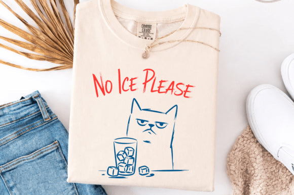 Black graphic tee by Anchored Grace Boutique featuring the "No Ice Please" design on the front.