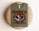 Pumpkin Spice Nightmare graphic tee from Anchored Grace Boutique featuring a Halloween-themed design on a casual t-shirt.