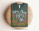 Sisters in Christ are Sisters for Life graphic tee by Anchored Grace Boutique, featuring religious message and casual style.