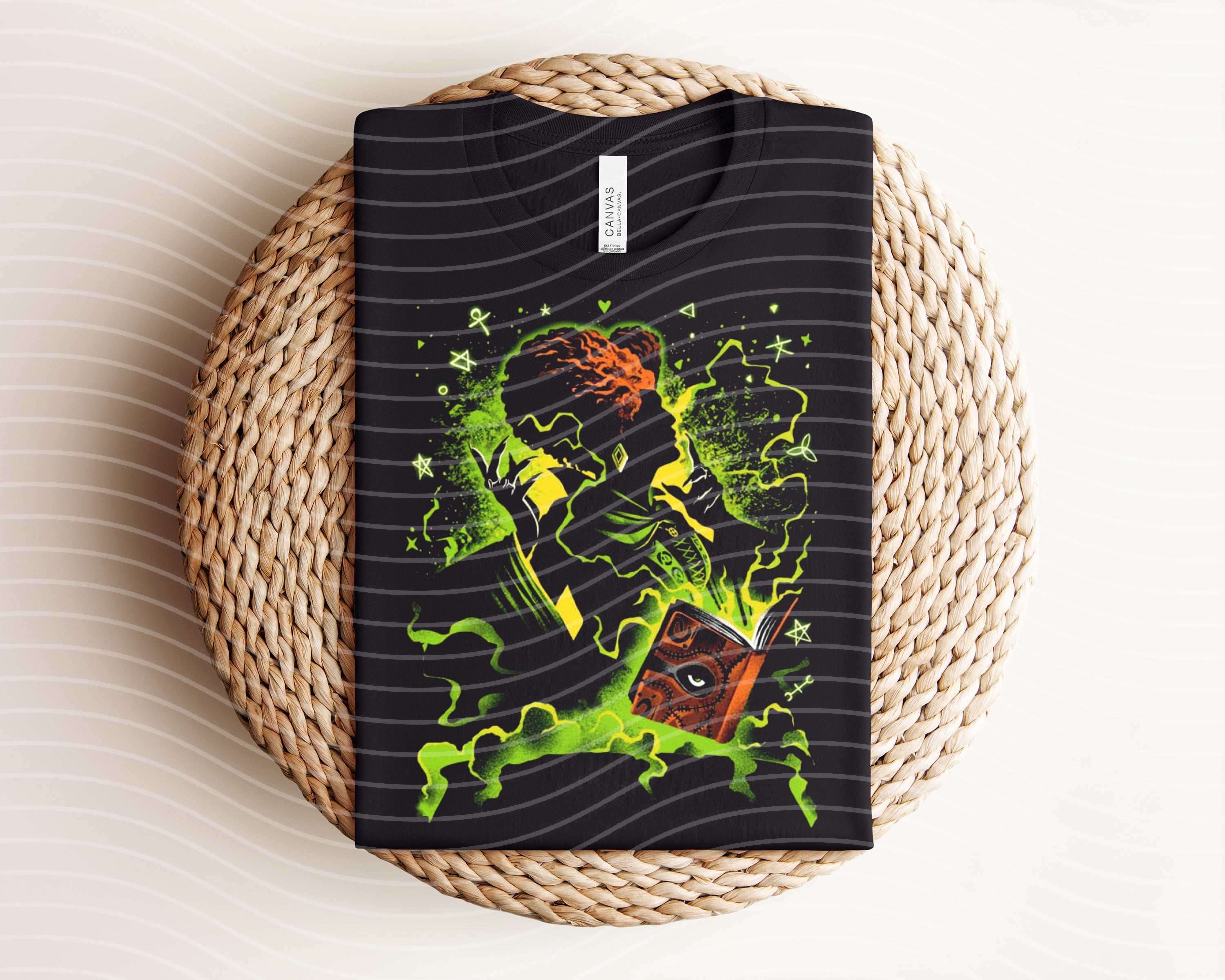 Dark graphic tee featuring Winifred design from Anchored Grace Boutique, showcasing a stylish and trendy casual shirt.