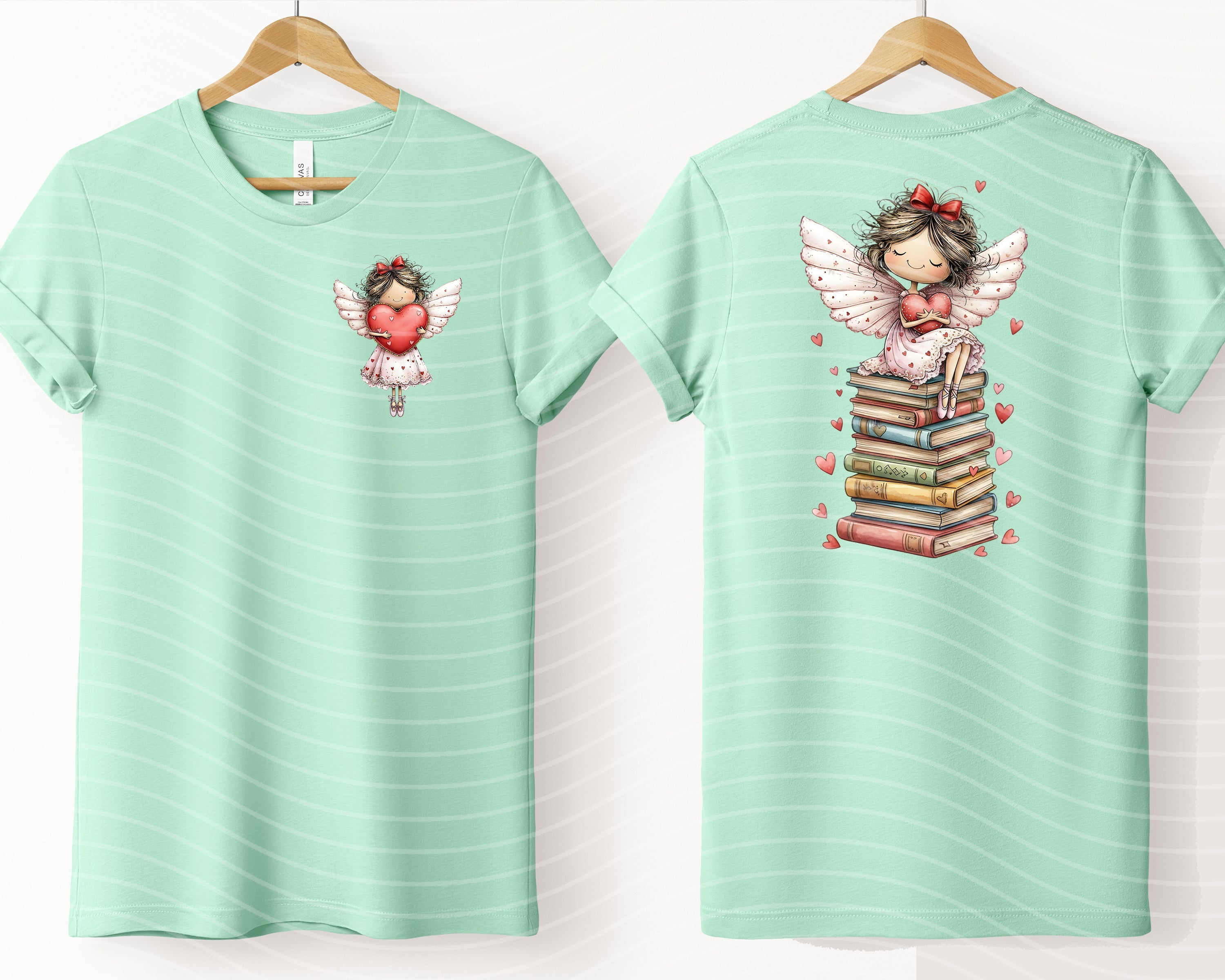 Reading Angel graphic tee by Anchored Grace Boutique, featuring a stylish angel design on a casual cotton t-shirt.