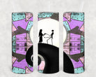 Jack and Sally 20 oz Skinny Tumbler by Anchored Grace Boutique, featuring spooky Halloween-themed artwork on a sleek tumbler.