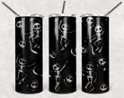 Skeleton Puffy 20 oz skinny tumbler by Anchored Grace Boutique with a sleek design and durable stainless steel construction.