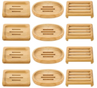 Bamboo soap dish by Ancient Health & Healings, featuring a natural look and slotted design for drainage and soap storage.
