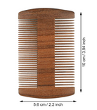 Sandalwood hair and beard comb by Ancient Health & Healings, featuring smooth teeth and polished wood finish.