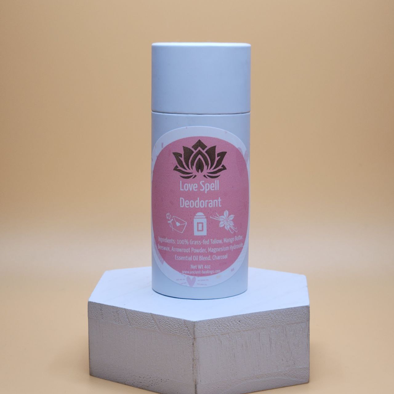 Ancient Health & Healings Lavender Fields Tallow Deodorant with fresh floral scent and feminine design, natural deodorant for everyday use.