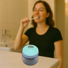 Ancient Health & Healings peppermint remineralizing toothpaste powder in a jar, showing the natural mineral-rich dental care product.
