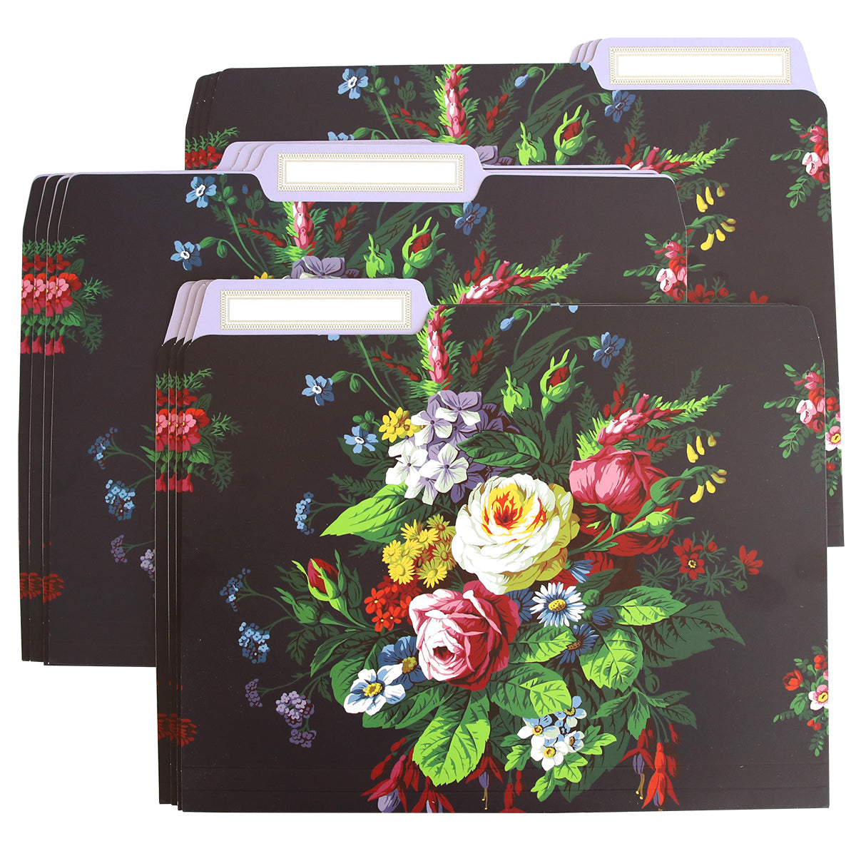 Astrid floral file folders by Anna Griffin Inc. featuring colorful floral patterns and sturdy paper construction for organizing documents.