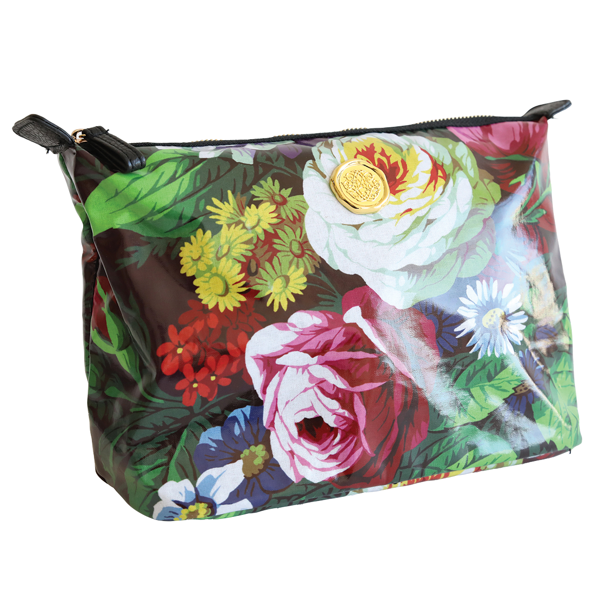 Large Astrid cosmetic bag by Anna Griffin Inc. with floral pattern, spacious interior, and durable fabric for makeup and toiletries.