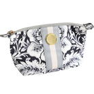 Damask Noire small cosmetic bag by Anna Griffin Inc. with black and white floral damask pattern and zipper closure.
