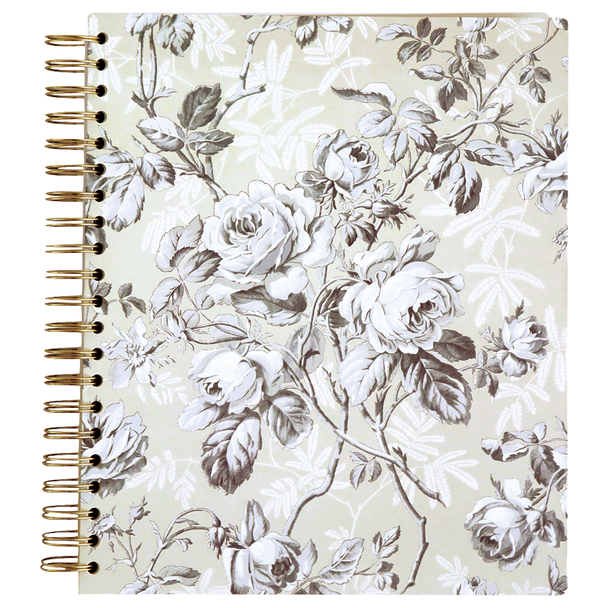 Faded Rose Spiral Notebook by Anna Griffin Inc. with floral cover design and silver spiral binding.