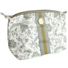 Green climbing rose patterned large cosmetic bag by Anna Griffin Inc. with a zippered closure and spacious interior.