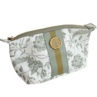 Small green climbing rose cosmetic bag by Anna Griffin Inc., featuring a floral design with a zippered closure.