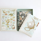 High Tea jigsaw puzzle featuring elegant teapots, cups, and floral designs by Anna Griffin Inc.