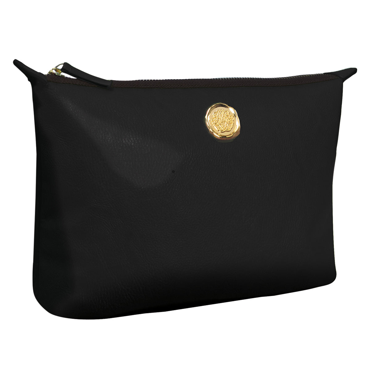 Large black onyx cosmetic bag by Anna Griffin Inc., featuring a spacious design and elegant finish.